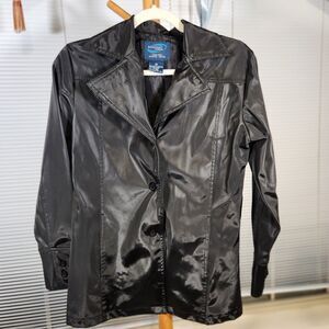Weather Vane Quality Goods XS $109 Black Button Up Blazer Style Raincoat Jacket